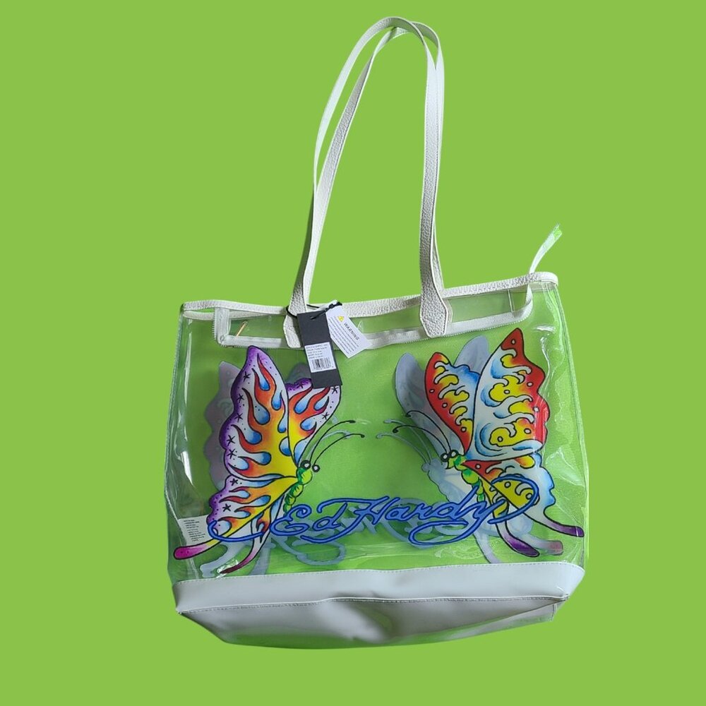 ED HARDY PVC TOTE BAG